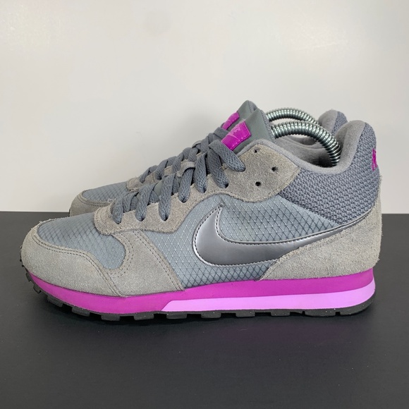 Nike MD Runner 2 Mid Athletic Running Sneakers Gray Purple Womens 8 - Picture 4 of 10